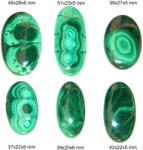  Cabochon din Malachit de Forma Oval - 37-51x20-28x5-6 mm - 1 Buc