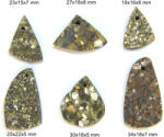  Pandantiv Pirita Druzy Natural cu Gaura - Picatura - 19-34x15-22x5-8 mm - 1 Buc