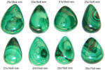  Cabochon din Malachit de Forma Picatura - 20-25x14-19x4-6 mm - 1 Buc