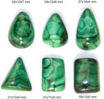  Cabochon din Malachit de Forma Picatura, Dreptunghi, Triunghi - 15-19x10-13x3-6 mm - 1 Buc