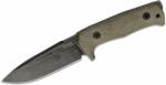 LIONSTEEL SOLID fixed blade GREEN CANVAS handle with leather sheath Niolox BLACK T5B CVG (T5B CVG)