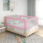  Balustradă de protecție pat copii, roz, 100x25 cm, textil (10199)