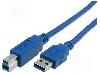 VCOM Cablu USB A mufa, USB B mufa, USB 3.0, lungime 1.8m, albastru, VCOM - CU301-018-PB