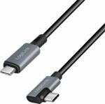 LogiLink CU0182 USB-C apa - USB-C apa 2.0 Derékszögű adat és töltőkábel - Fekete (1m) (CU0182)