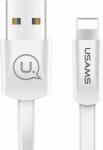 USAMS U2 USB-A apa - Lightning apa 2.0 Lapos adat és töltőkábel - Fehér (1.2m) (SJ199IP02)