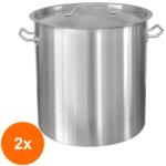 Grunberg Set 2 x Oala din Inox cu Capac, 98 l, Manere Nituite, Compatibila cu Plita cu Inductie, Grunberg (GUJ-2xGR2798)