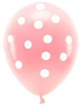 Partydeco Mintás lufi 11" 33cm 6 db Rózsaszín Fehér pöttyel (LUFI469710)