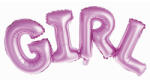  Fólia lufi - GIRL Rózsaszín felirat, csak csak levegővel tölthető, 81x36cm (LUFI223080)