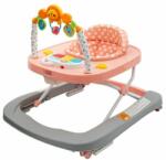 New Baby Premergator copii cu panou si arcada cu jucarii, cu roti din silicion, inaltime reglabila, conform cu standardul european de securitate en1273: 2020, new baby, forest kingdom pink