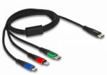 Delock Cablu de date Delock 86596, USB-C male - micro USB 2.0/Lightning/USB-C, 1m, Black (86596)
