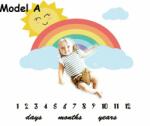 drool Paturica Milestone plusata pentru fotografii memorabile Curcubeu Model A Drool (1ccb1) - babyneeds Lenjerii de pat bebelusi‎, patura bebelusi