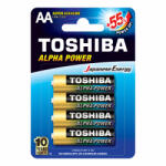 9518 TOSHIBA ALPHA POWER LR6 AA 1, 5 V alkáli elemek buborékcsomagolás 4 darab (TOSBAT0020)