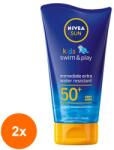 Nivea Set 2 x Lotiune de Corp pentru Protectie Solara Nivea Sun Kids Swim & Play SPF 50+, 150 ml (ROC-2xMAG1008594TS)