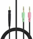 PadForce Cablu audio PadForce pentru casti Sennheiser PC 373D, GSP350, GSP500, GSP600, G4ME ONE, GAME ZERO, Jack 2.5mm la x 2 Jack 3.5mm, Lungime 2m