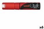 uni Markere cu cretă lichidă Uni-Ball PWE-8K Roșu (6 Piese) (6 Unități)
