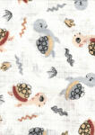  Mintás textil pelenka 1db-os - szürke/barna teknősbéka - babyshopkaposvar