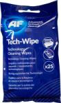 AF Tisztítókendő, képernyőhöz, alkoholmentes, nedves, 25 db, AF Tech-wipes (TTIAMTW025) - becsiirodaker