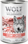 Wolf of Wilderness Wolf of Wilderness 10 + 2 gratis! 12 x 400 g Hrană umedă câini - Stony Creek Pasăre cu vită