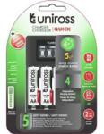 Uniross UCU002A 2100mAh Hybrio Ni-Mh LCD akku gyorstöltő + 4xAA akku (UCU002A) (UCU002A) - mysoft