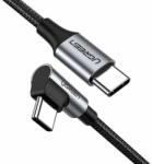 UGREEN US255 USB-C la USB-C Cablu cu cot, 3A, 60W, 2m (negru) (50125B)