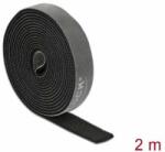 Delock Velcro negru bandă adezivă neagră rola Hx 2 m x L 15 mm (18383)