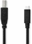 Nedis Cablu USB | USB 2.0 | Conector USB-C | Conector USB-B | 480 Mbps | OTG | Nichelată | 1, 00 m | Rotund | PVC | Negru | Negru | Pliculeț (CCGP60650BK10)