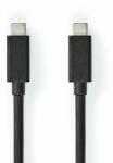 Nedis Cablu USB | USB 3.2 Gen 2x2 | USB-C Plug | USB-C Plug | 20 Gbps | Placat cu nichel | 1.00 m | Rotund | PVC | Negru | Geantă de plastic (CCGP64020BK10)