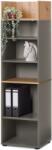 Tchibo Nyitott irodai szekrény, szürke/tölgy Korpusz és polclapok: szürke Tárolófelület és fix alj: tölgy bútorlap