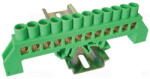 Tracon Szigetelt földelősín (N/PE), zöld 100A, 8×12mm, 12P, IP20 NPE-G8-12 Tracon (-G8-12)