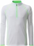 Daiber Tricou funcțional pentru bărbați cu mânecă lungă JN498 - Albă / verde deschis | L (JN498-1752367)