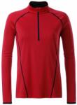 Daiber Tricou functional de damă cu mânecă lungă JN497 - Roșie / neagră | 2XL (JN497-1752274)