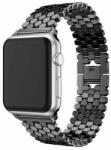 Apple Watch 42/44/45 mm Hexagon Fém óraszíj - Fekete (IWFH401)