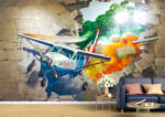 Persona Tapet Premium Canvas - Avion trecand prind zid 3D - tapet-canvas - 340,00 RON