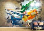 Persona Tapet Premium Canvas - Avion trecand prind zid 3D - tapet-canvas - 720,00 RON