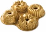 Nordic Ware négy darabos mini kuglóf sütőforma, arany (91377)