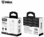 Inkax HC-01 USB hálózati töltő adapter 2.1A + Lightning adat- és töltőkábel (fehér)