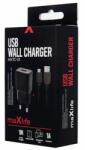 MaxLife USB Wall Charger MXTC-01 hálózati töltő adapter 1A + micro-USB adat- és töltőkábel 1m (fekete)