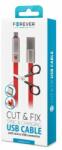 Forever Cut&Fix vágható USB - Micro USB adatkábel 1, 5m (piros)