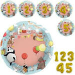  Szülinapi lufi 22" 56cm Állat mintás, számozható, 62844 (LUFI213097)