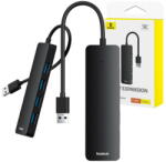 Baseus 4in1 Hub Baseus UltraJoy Lite USB-A to USB 3.0 15 cm(black) (34618) - vexio