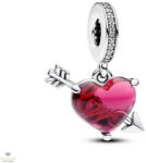 Pandora piros szív és nyíl muránói üveg függő charm - 793085C01