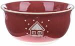 4home Bol de Crăciun din ceramică Snowy cottage, roșu, 450 ml Castron