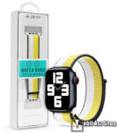 DEVIA NYLON WOVEN okosóra szíj - FEHÉR / SÁRGA - szövet, tépőzáras - APPLE Watch Series 1/2/3 42mm / 4/5/6/SE 44mm / 7/8/9 45mm / Ultra / Ultra 2 49mm