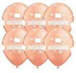 Qualatex Ballagási latex lufi 11" 28cm Ballagásodra szeretettel! , 6db, Rosegold, q73347rp (LUFI956390)