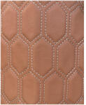 ART Material imitatie piele tapiterie hexagon maro cusatura gri Cod: Y06MG (210923-9)