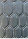 ART Material imitatie piele tapiterie hexagon negru cusatura gri Cod: Y06NG (210923-8)
