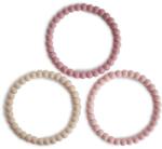 Mushie Pearl Teething Bracelet jucărie pentru dentiție Linen-Peony-Pale-Pink 3 buc