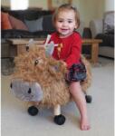 Little Bird Told Me - Vacuta Hubert Highland, Ride On Animal Toy, pentru copii de peste 1 an, Cadru robust din lemn, Scaun captusit