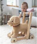 Little Bird Told Me - Dexter Dog Walker, Push Along Ride On Toy pentru copii de peste 1 an, Golden Labrador Caine Pufos pentru copii mici, Cadru robust din lemn, Scaun captusit