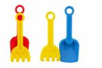 Teddies Set nisip 2buc lopată plastic+greble 4 culori 8x22cm 12luni+ (00880153)